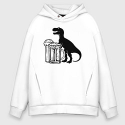 Мужское худи оверсайз Пивозавр с двумя кружками