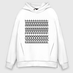 Толстовка оверсайз мужская Fuck this shit pattern, цвет: белый