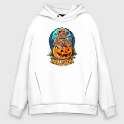 Мужское худи оверсайз Мишка на тыкве