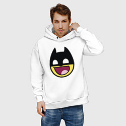 Толстовка оверсайз мужская Batman smile, цвет: белый — фото 2