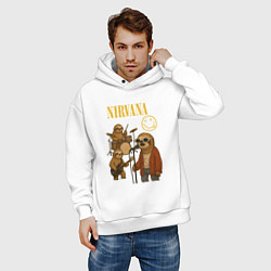 Толстовка оверсайз мужская Nirvana ленивцы, цвет: белый — фото 2