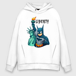Мужское худи оверсайз Batman and statue of Liberty - ai art fantasy