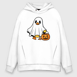 Мужское худи оверсайз Утенок в костюме приведения - Хэллоуин