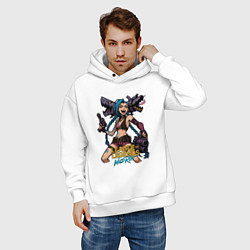 Толстовка оверсайз мужская Джинкс League of Legends, цвет: белый — фото 2