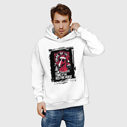 Толстовка оверсайз мужская Красный огненный конь, цвет: белый — фото 2