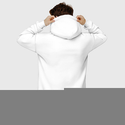 Мужское худи оверсайз Happy halloween - 31 october / Белый – фото 4