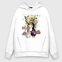 Мужское худи оверсайз Полнолуние в Хэллуин