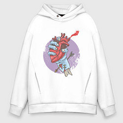 Мужское худи оверсайз Сердце в руке зомби