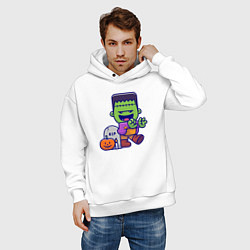 Толстовка оверсайз мужская Милый Франкенштейн, цвет: белый — фото 2