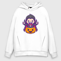 Мужское худи оверсайз Дракула в тыкве