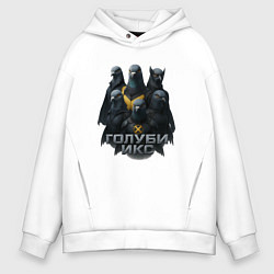 Толстовка оверсайз мужская Голуби Икс, цвет: белый