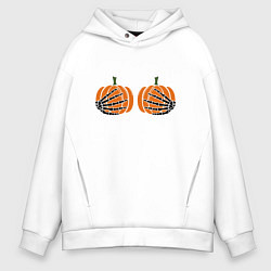 Мужское худи оверсайз Хэллоуин Тыквы на груди