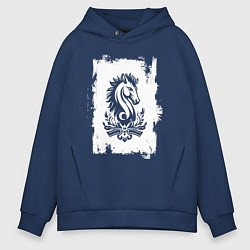 Мужское худи оверсайз Белый жеребец