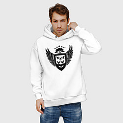 Толстовка оверсайз мужская Крылатый щит Чебоксар, цвет: белый — фото 2