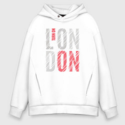 Толстовка оверсайз мужская Поверни на Лондон, цвет: белый