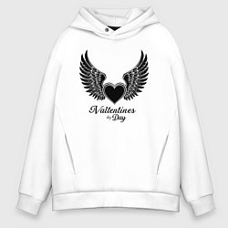 Мужское худи оверсайз Крылья любви: День святого Валентина