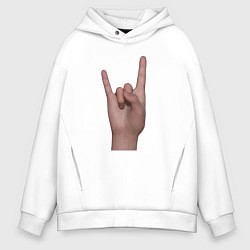 Мужское худи оверсайз Жест коза правой рукой