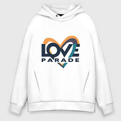 Мужское худи оверсайз Логотип Love Parade