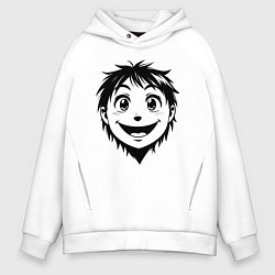 Мужское худи оверсайз Улыбчивый аниме-мальчик