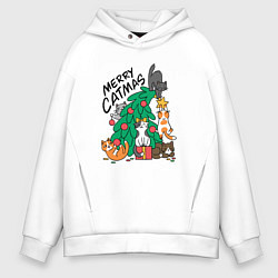 Мужское худи оверсайз Merry catmas