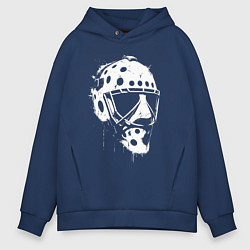 Мужское худи оверсайз Белая хоккейная маска