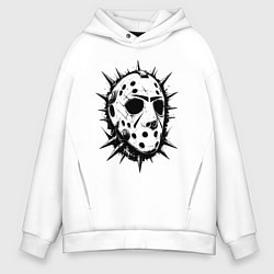 Мужское худи оверсайз Шипастая хоккейная маска