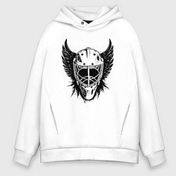 Мужское худи оверсайз Крылатая хоккейная маска