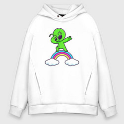 Мужское худи оверсайз Пришелец на радуге