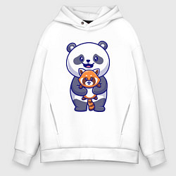 Мужское худи оверсайз Две панды