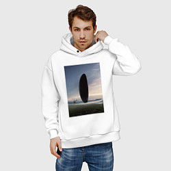 Толстовка оверсайз мужская Прибытие, цвет: белый — фото 2