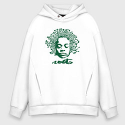 Толстовка оверсайз мужская African roots, цвет: белый