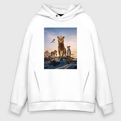 Мужское худи оверсайз Семья львов