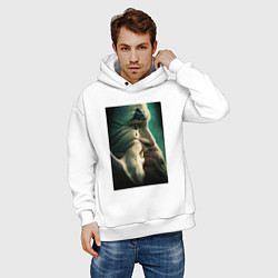 Толстовка оверсайз мужская Улыбка Джокера, цвет: белый — фото 2