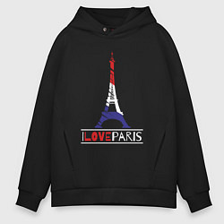 Толстовка оверсайз мужская Love Paris, цвет: черный