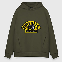 Толстовка оверсайз мужская HC Boston Bruins Label, цвет: хаки