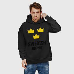 Толстовка оверсайз мужская Swedish Hockey, цвет: черный — фото 2