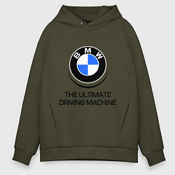 Толстовка оверсайз мужская BMW Driving Machine, цвет: хаки