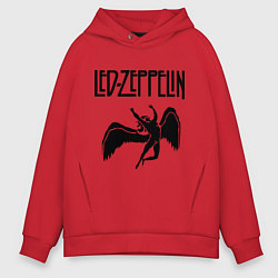 Толстовка оверсайз мужская Led Zeppelin, цвет: красный