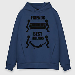 Толстовка оверсайз мужская Best friends, цвет: тёмно-синий