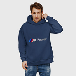 Толстовка оверсайз мужская BMW M Power, цвет: тёмно-синий — фото 2