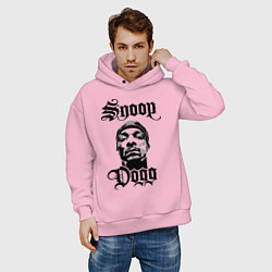 Толстовка оверсайз мужская Snoop Dogg Face, цвет: светло-розовый — фото 2
