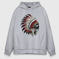 Толстовка оверсайз мужская Индеец, цвет: меланж