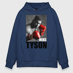Толстовка оверсайз мужская Mike Tyson цвета тёмно-синий — фото 1