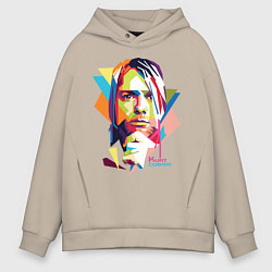 Толстовка оверсайз мужская Kurt Cobain: Colors, цвет: миндальный