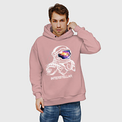 Толстовка оверсайз мужская Interstellar Spaceman, цвет: пыльно-розовый — фото 2