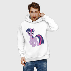 Толстовка оверсайз мужская Пони Сумеречная Искорка, цвет: белый — фото 2