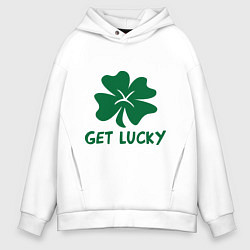 Толстовка оверсайз мужская Get lucky, цвет: белый