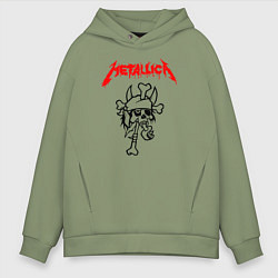 Толстовка оверсайз мужская Metallica: Pushead Skull, цвет: авокадо