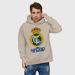 Толстовка оверсайз мужская Real Madrid, цвет: миндальный — фото 2