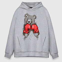 Толстовка оверсайз мужская Bear Boxing, цвет: меланж